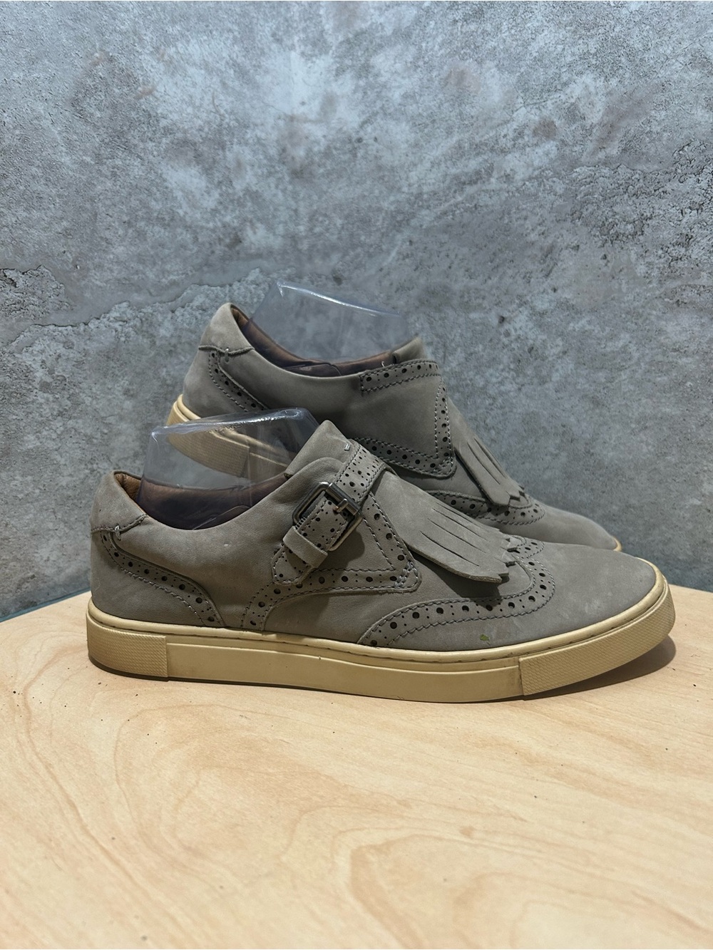 Frye Gemma Kiltie grey suede slip-on sneakers women’s size 7.5m